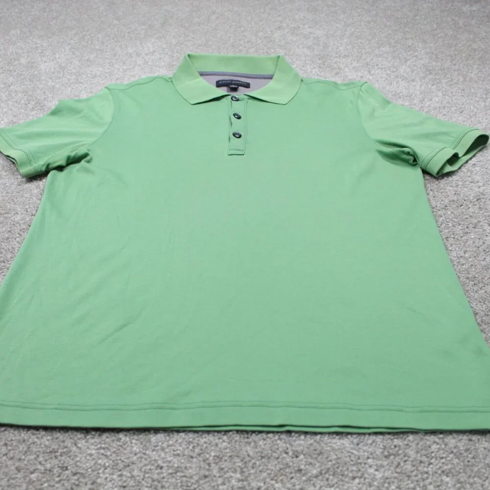 Banana Republic Polo Shirt Mens Medium Green 100% Cotton Short‎ Sleeve Pullover